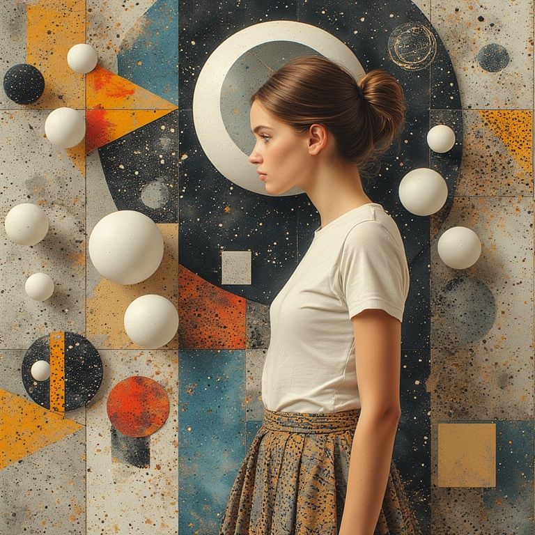 Side portrait with spheres