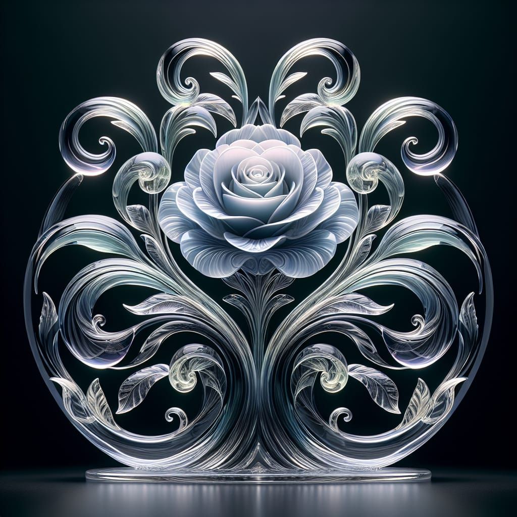 FROSTED GLASS ROSES 3