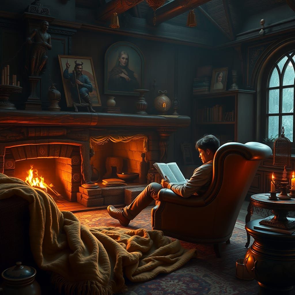 Cozy Evening in a Living Room   by @Ryota Muranaka