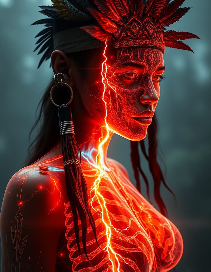 A X-Rayed Tribal Warrior-Princess