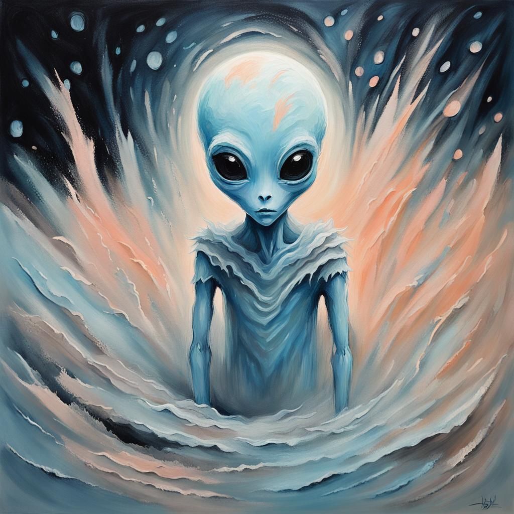 Ethereal Alien Portrait in Soft Focus