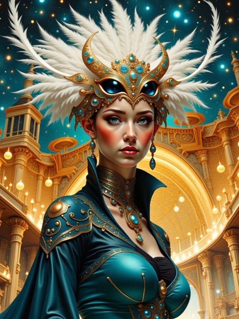 <lora:Alienesque Flux:1.0> Ready for Masquerade Lora test…