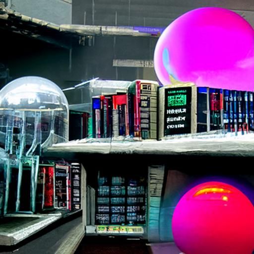industrial dystopia where knowledge and books are kept in bu...