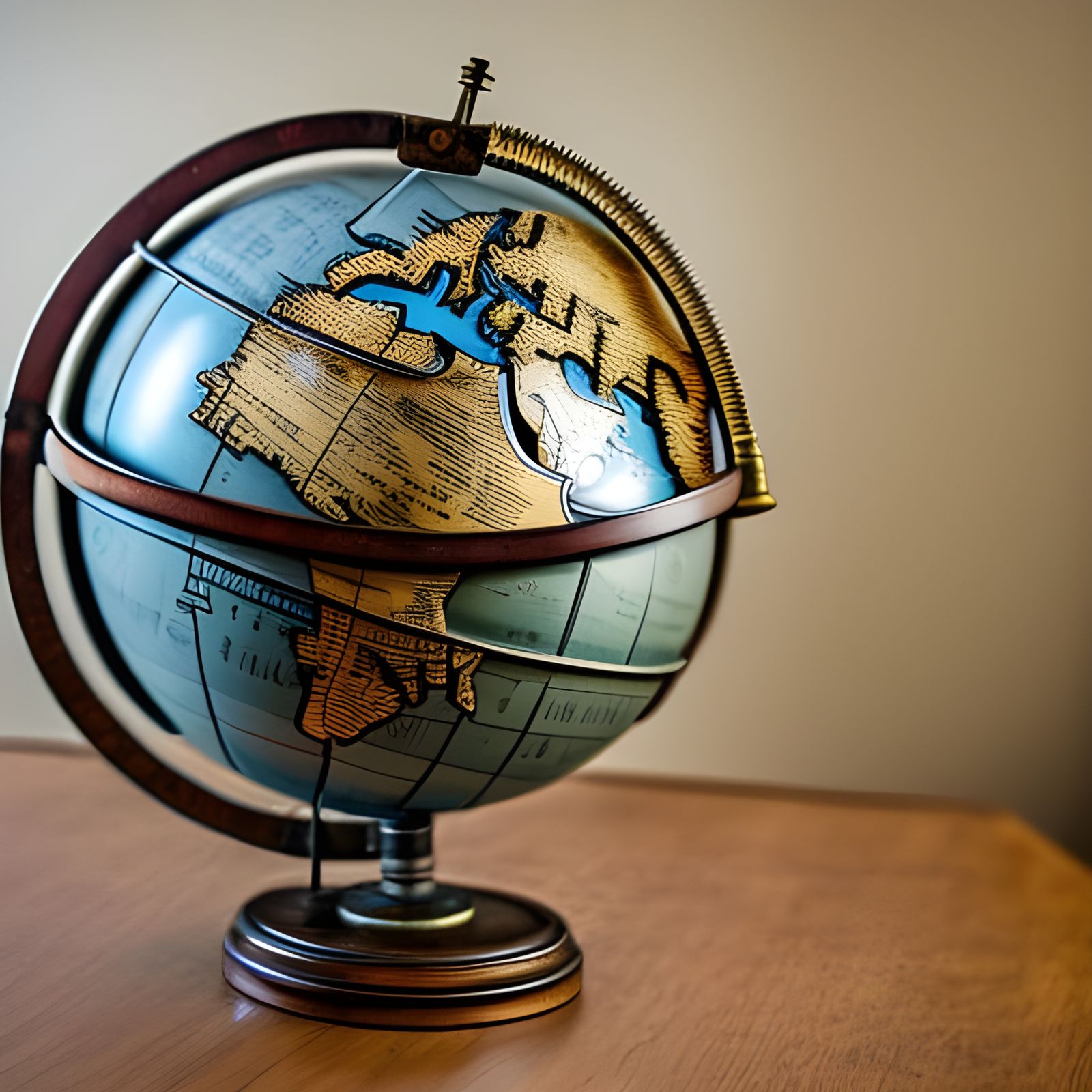 Vintage Steampunk World Globe 1