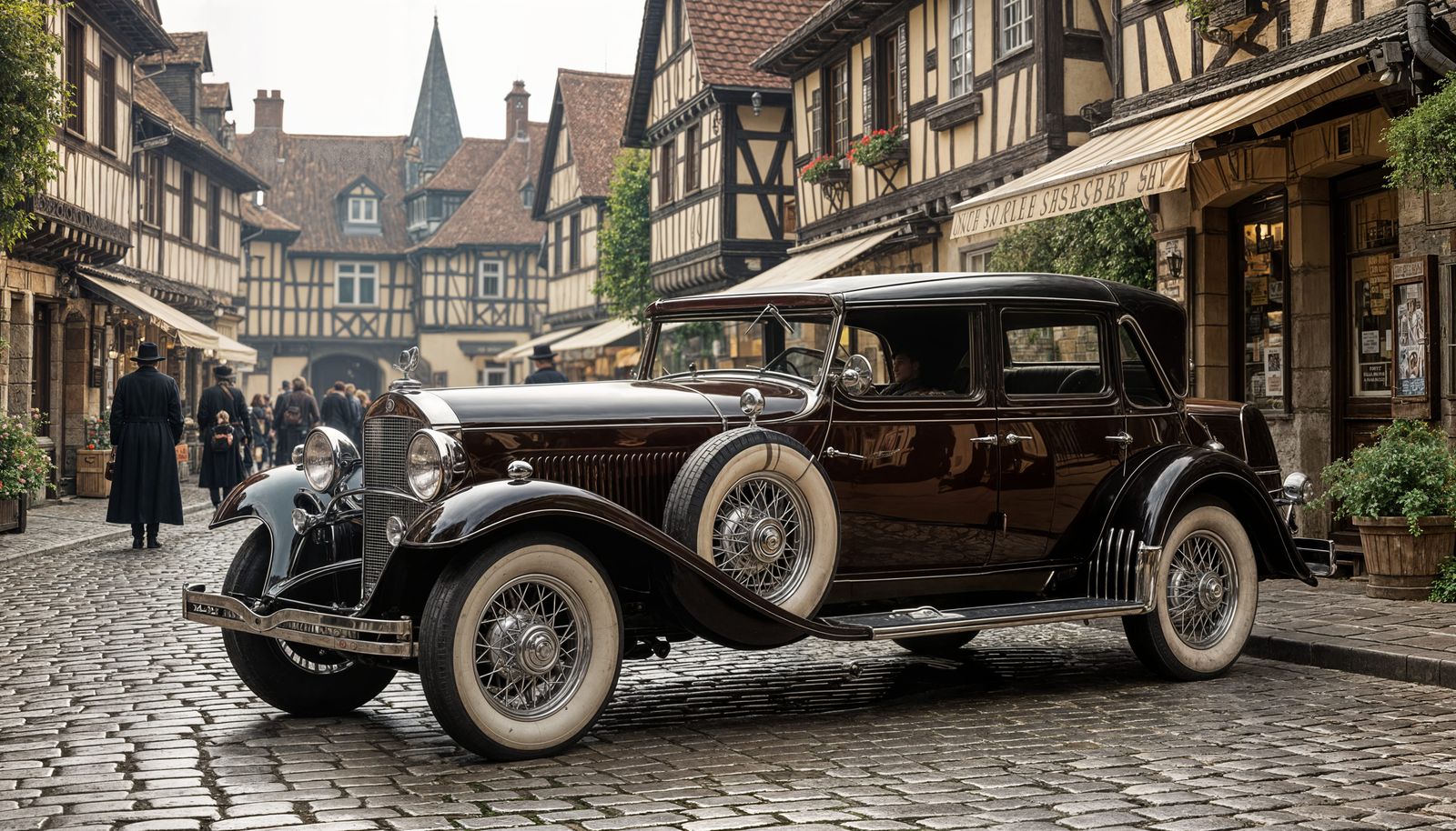 Photorealistic image of a vintage car  by @BlackKnight