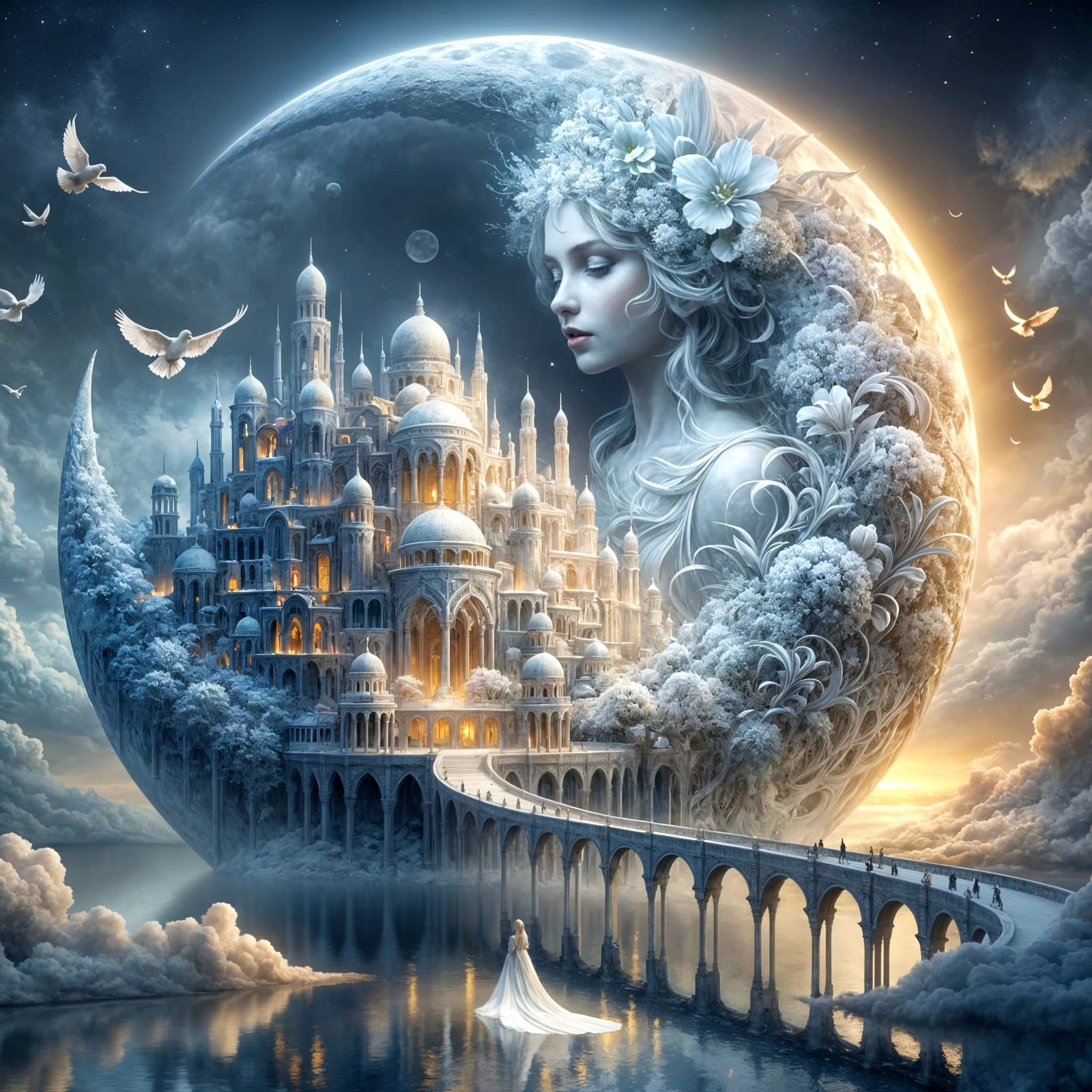 Lunar Citadel of the Dreaming Goddess  by @Empyrealdreamer
