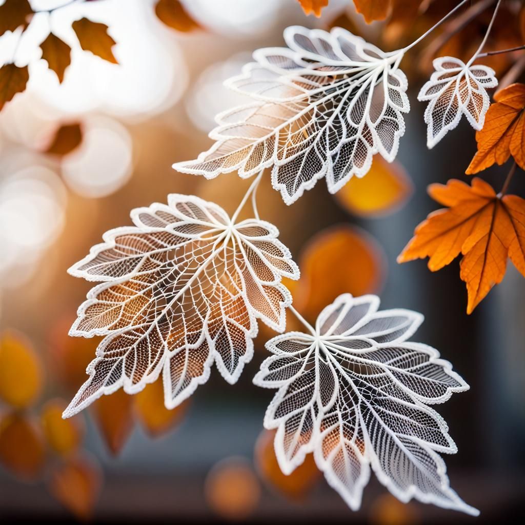 Artistic lace leaves