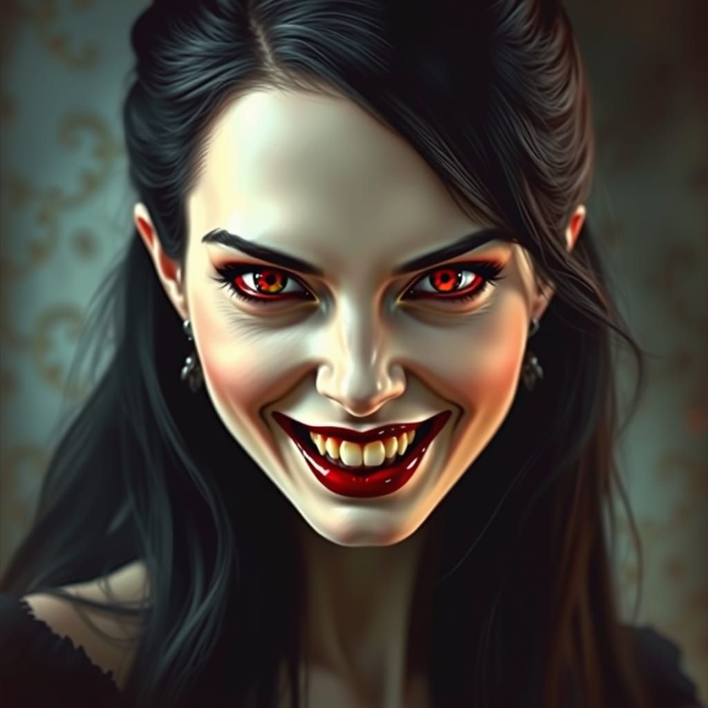 Enigmatic Vampire Siren in Dark Fantasy Realism