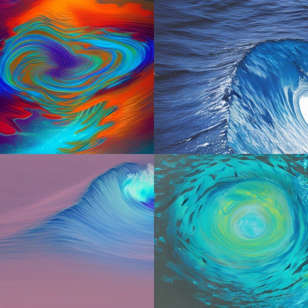 Cosmic Tsunami: Holographic Mixed Media Illustration
