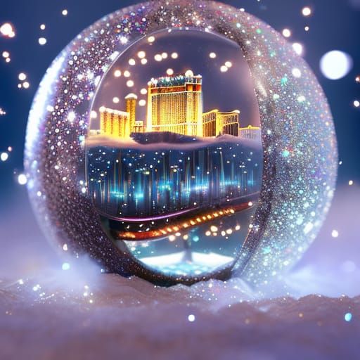 Las Vegas Snow Globe  by @Manchchango