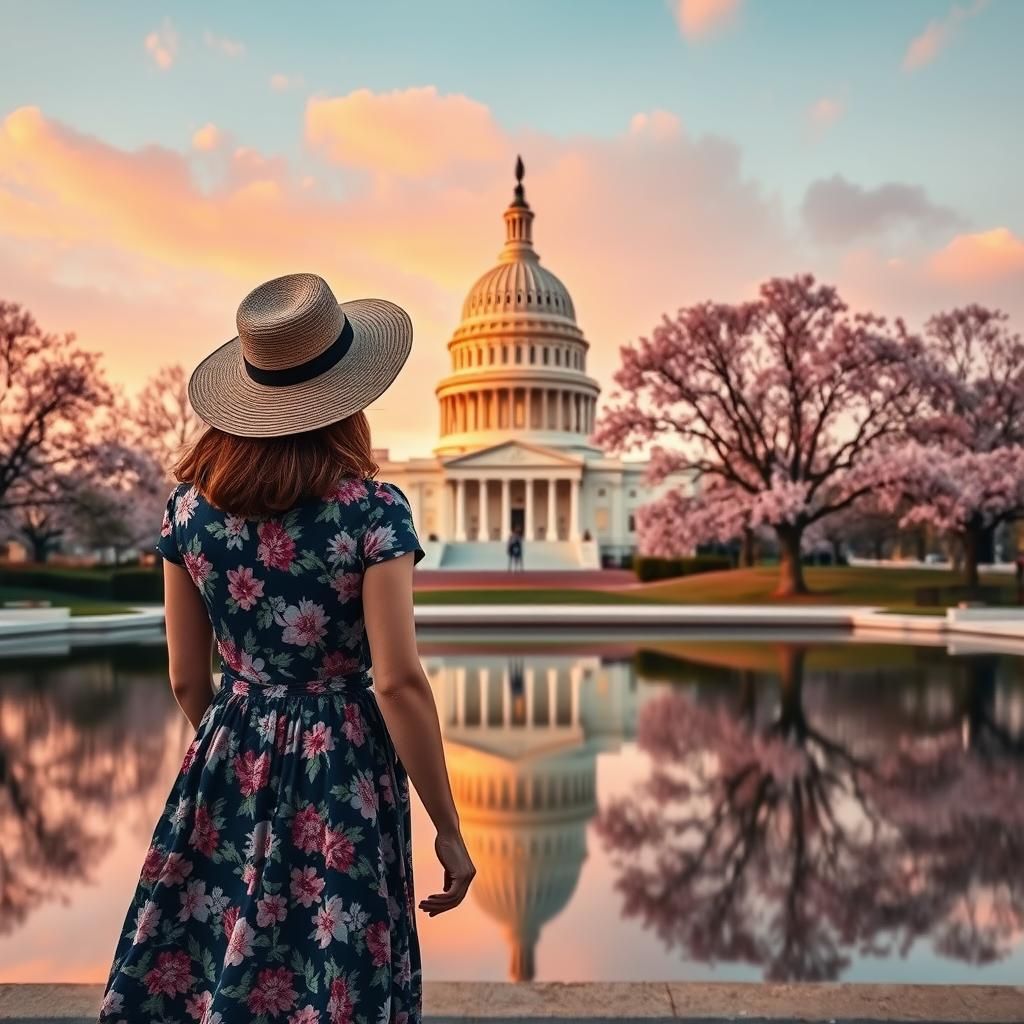 Cherry Blossom festival in Washington DC 1 AI Generated Artwork