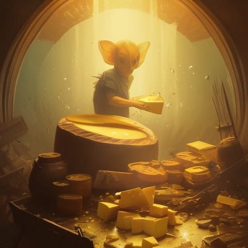 Rat and his cheese mound