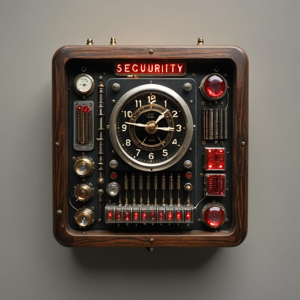 security key clock with rubies, nixie tubes,