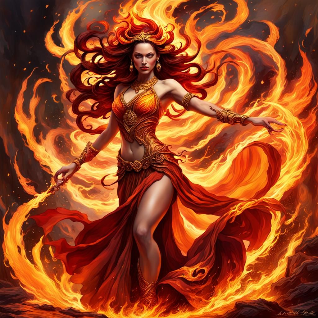 Fire Goddess - AI Generated Artwork - NightCafe Creator