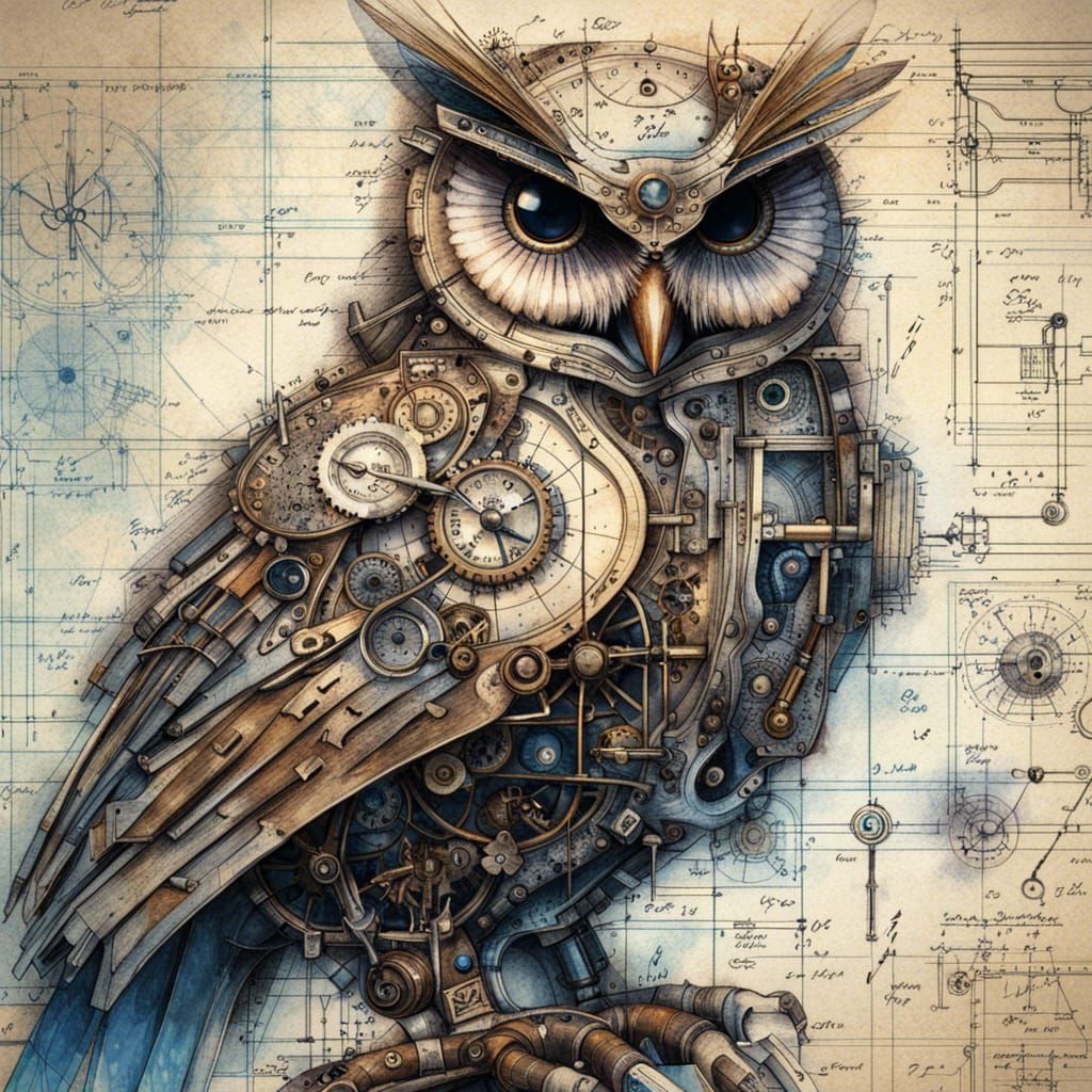 Steampunk Owl  by @PB