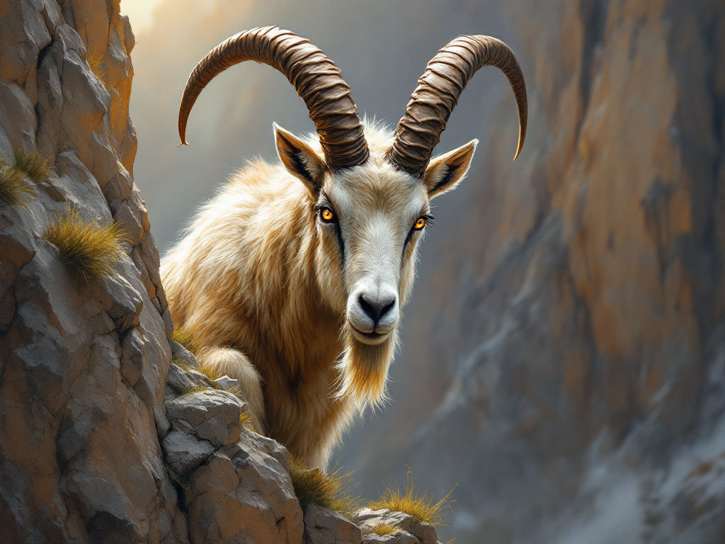 A mountain goat, close up – MI