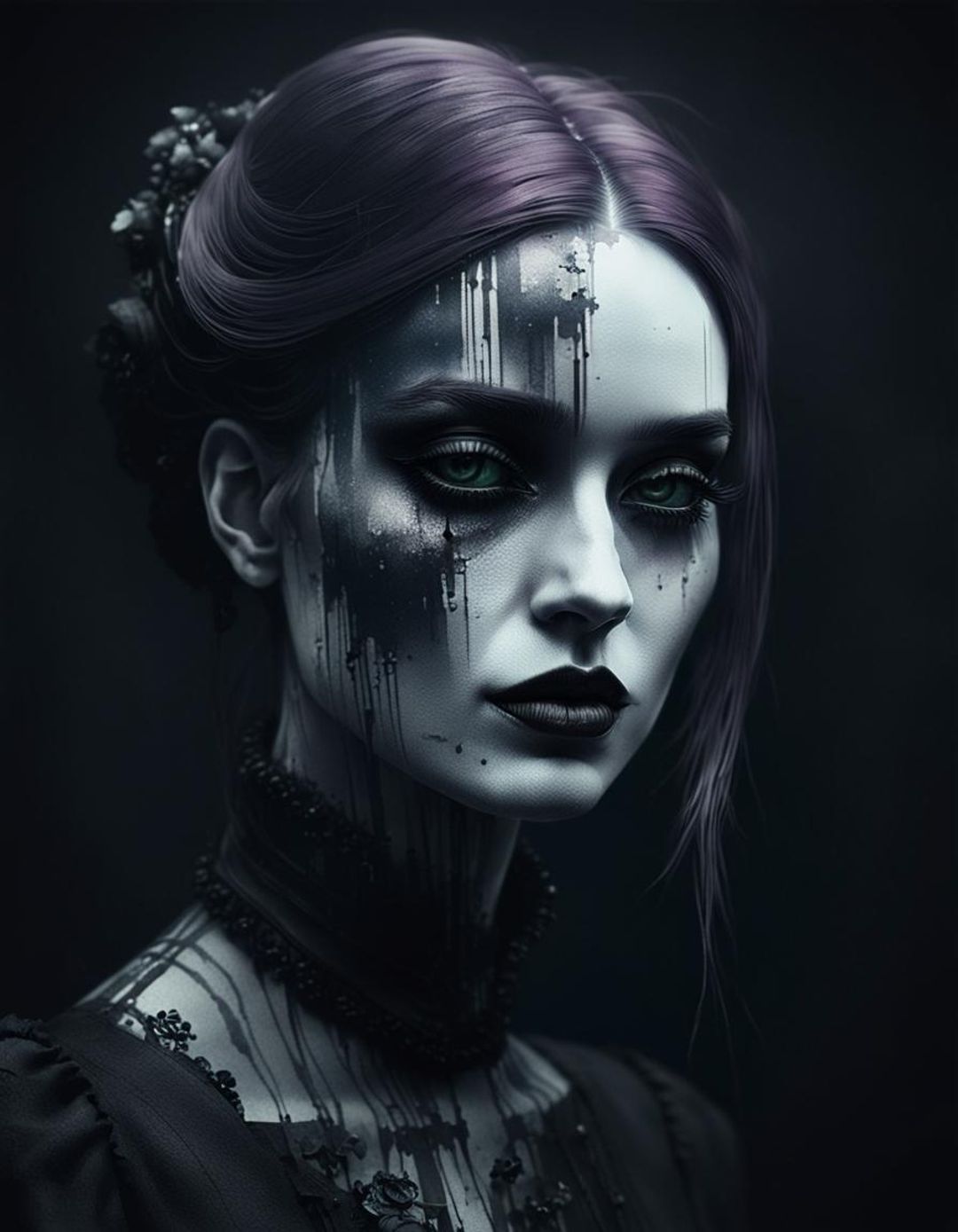glitch girl from the Victorian era, by Anna Dittmann, cgsociety, gothic ...