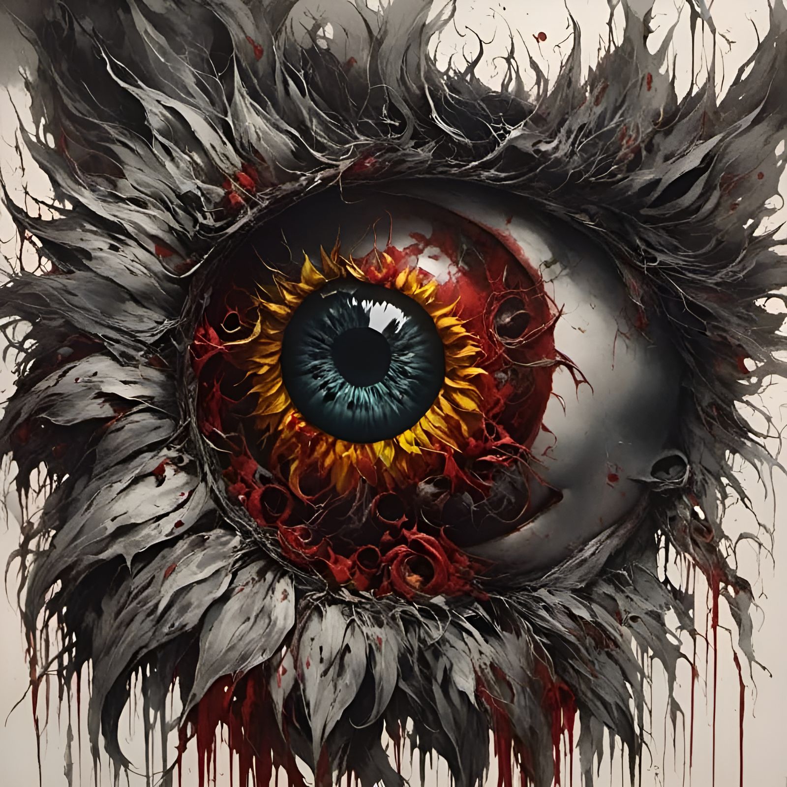 <lora:JLG636 A:1.0><lora:JLG636:1.0>A sunflower with an eyeball <lora:JLG636:1.0> 