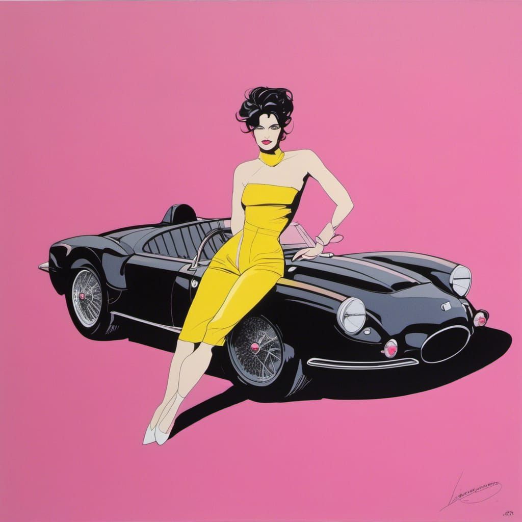 Woman and a car