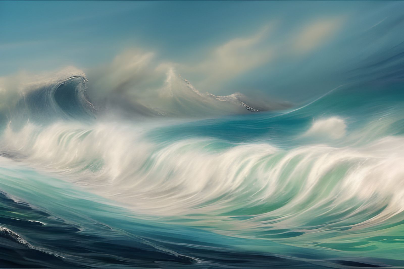 Chaos Sky Wave Surfing - AI Generated Artwork - NightCafe Creator