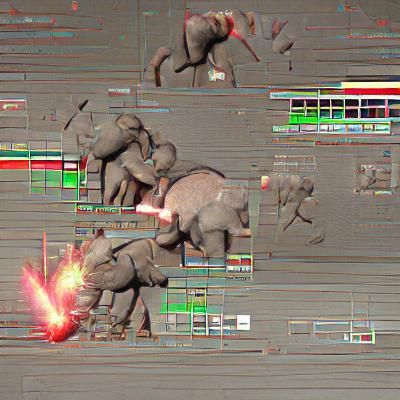 An elephant fighting covid 8k resolution