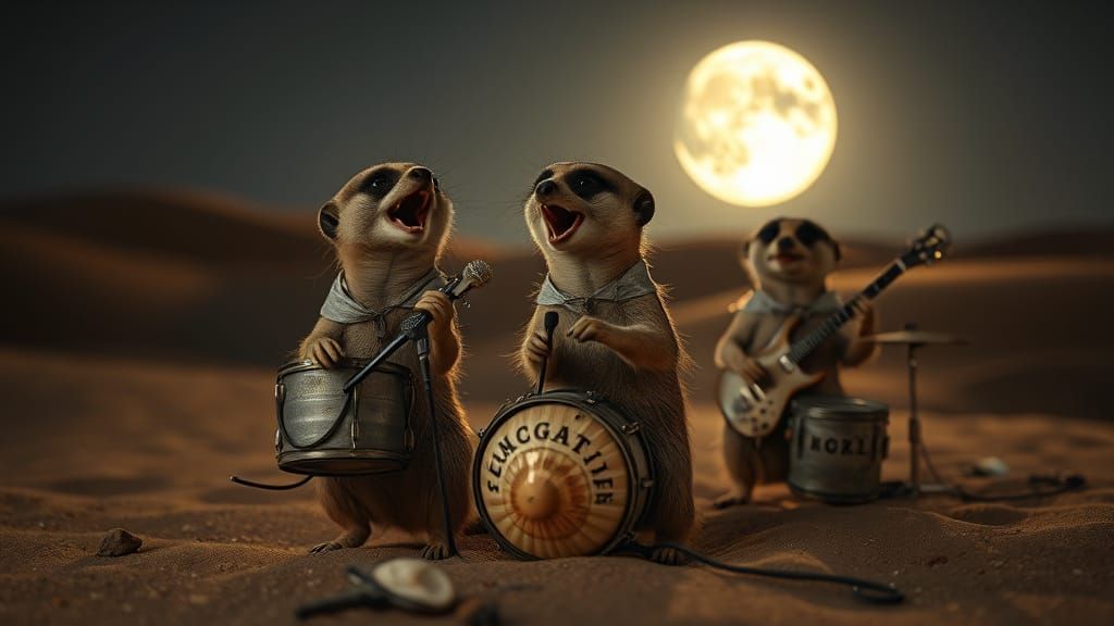 Midnight Grease, the Meerkat Rock Band
