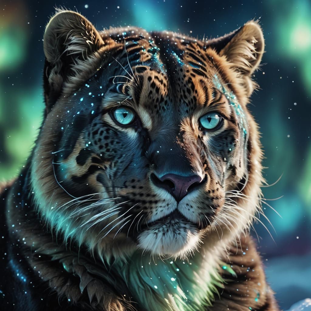  tiger in the northern lights  by @ Mr poopy pants