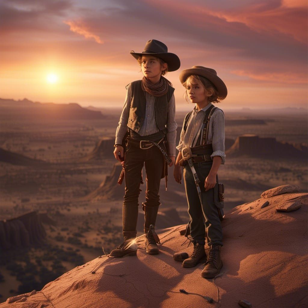 wild-west-boy-and-his-younger-sister-s-tand-on-a-cliff-in-a-brilliant