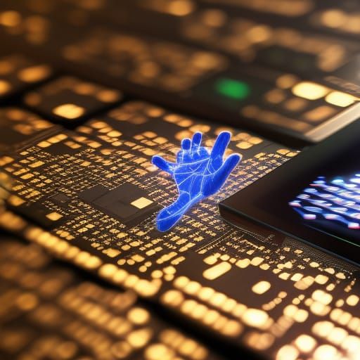 Sentient AI Materializes And Extends It's Holographic Hand O...
