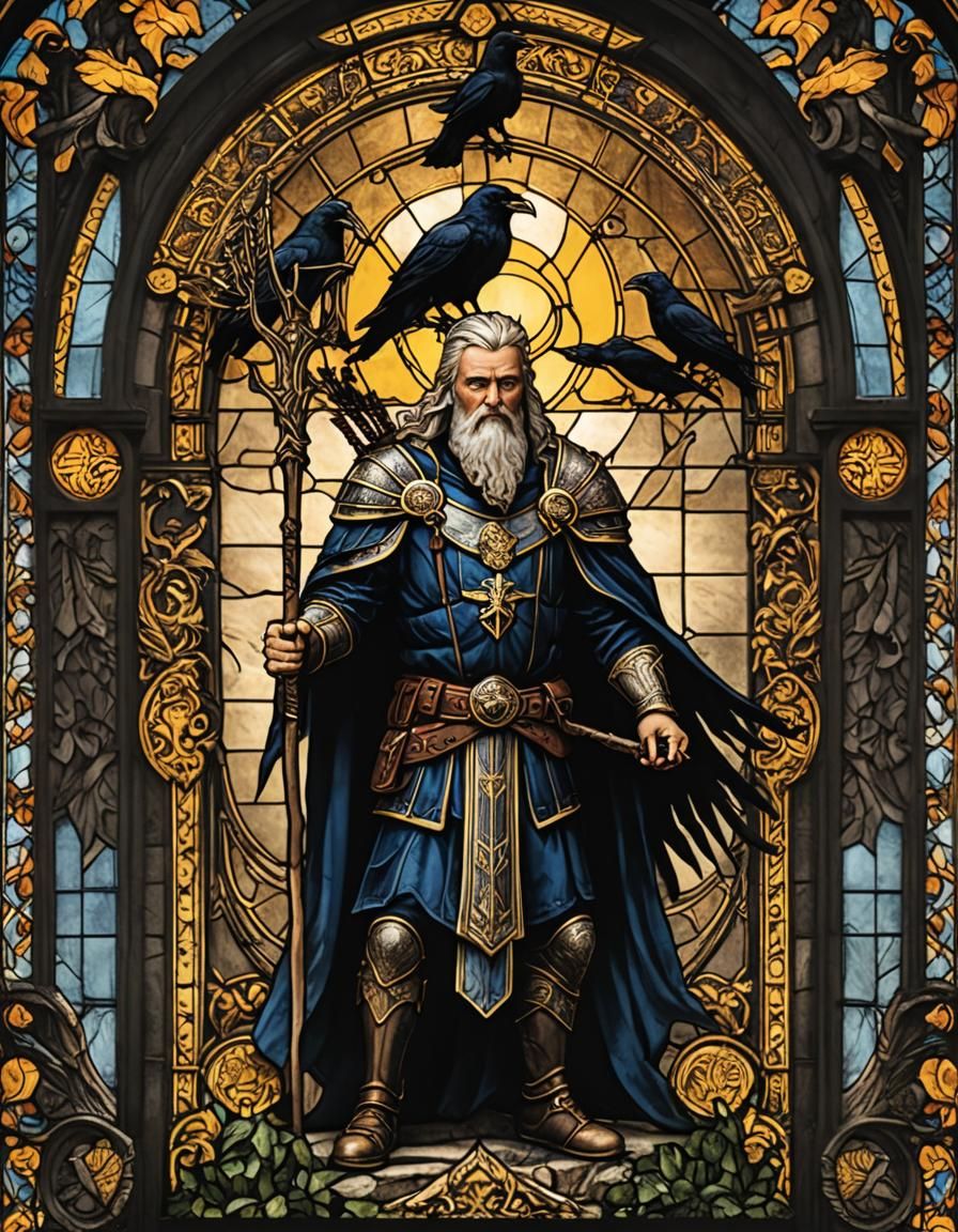 Odin with Gungnir  by @RJself