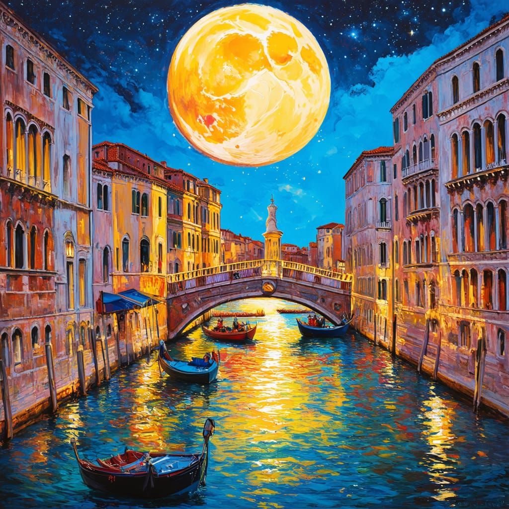 Venice under the full moon