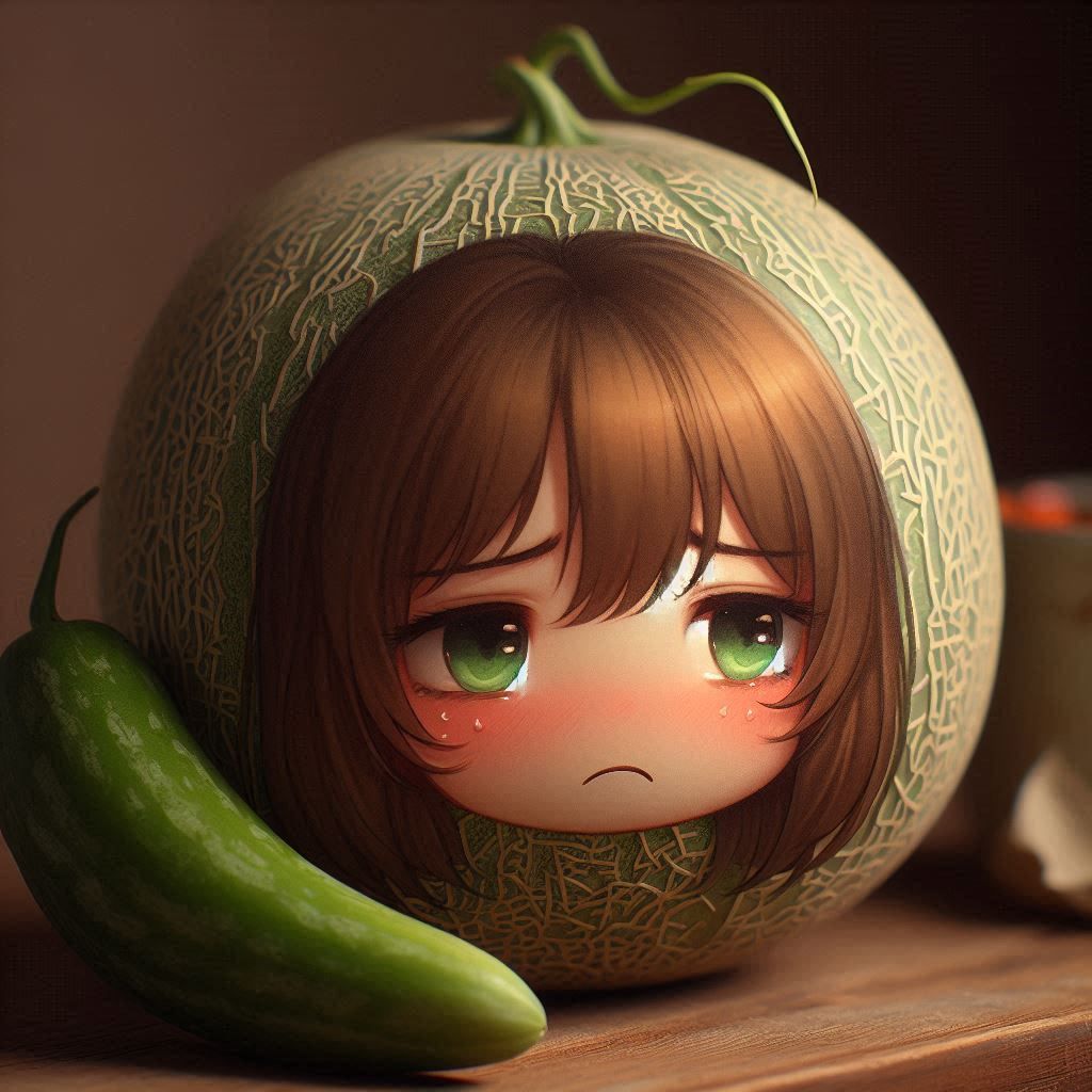 Melon and Chole, melancholy by DALL-E 3 (02)
