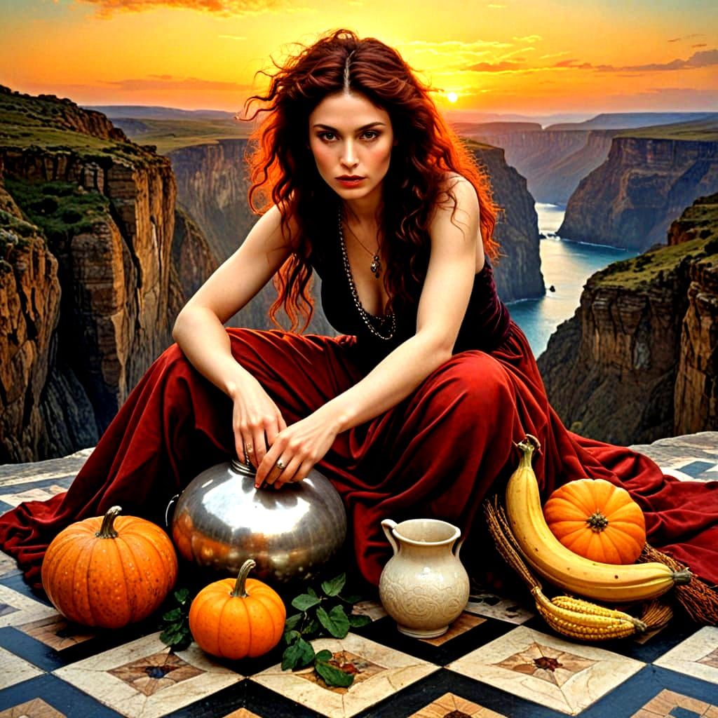 Ethereal Portrait of a Mysterious Lady in a Dreamlike Scene