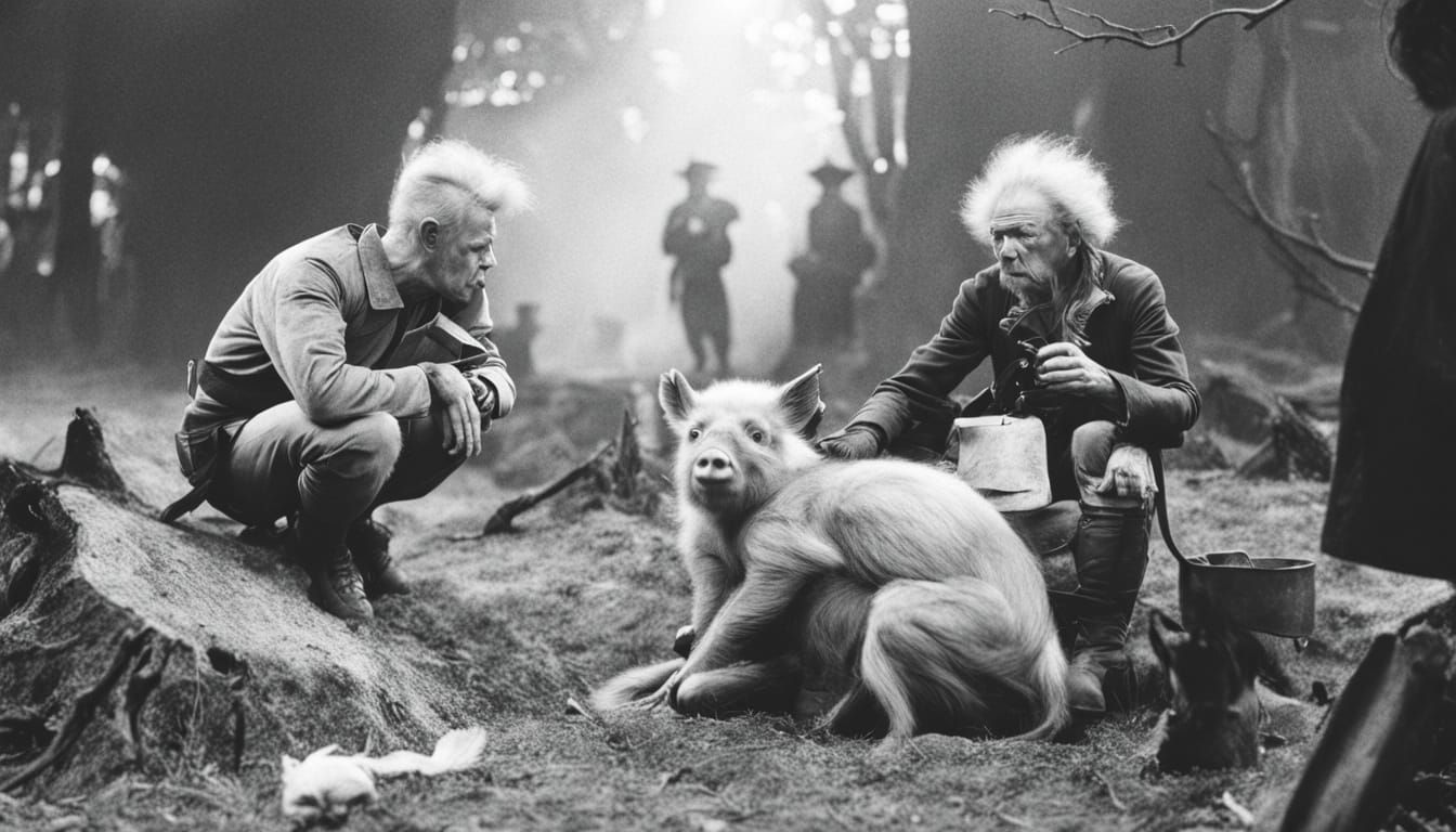 everyone is very happy and the evil spirit is watching from the side