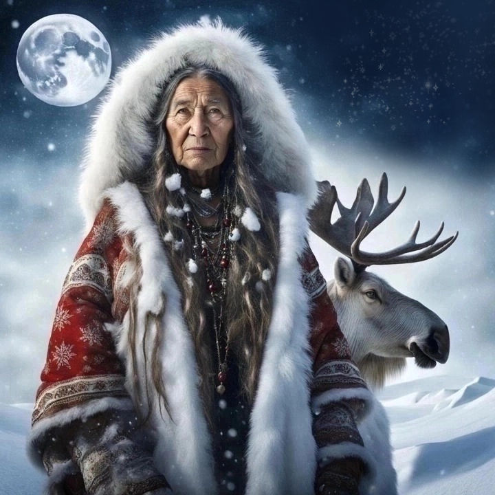 Spakona Sami with moose