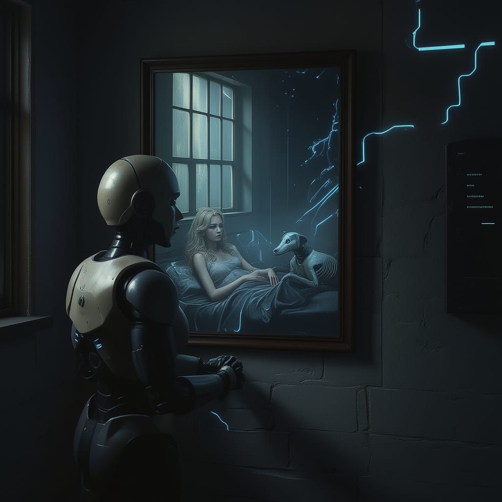 A robot sees no reflection . It only sees the world around it , and that’s how it’s trained to copy . Careful the life you show it 