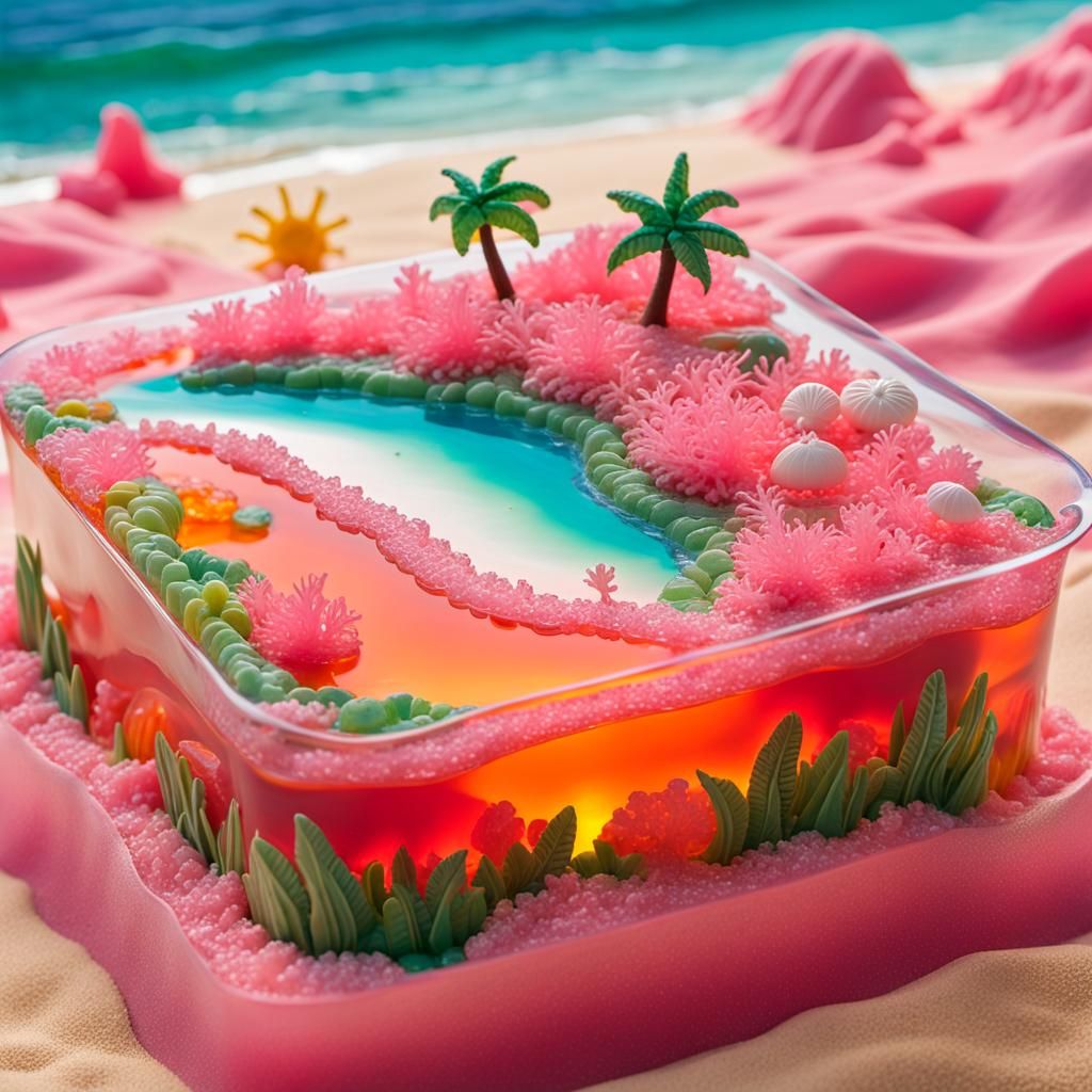 Jell-O mold art by the sea - AI Generated Artwork - NightCafe Creator