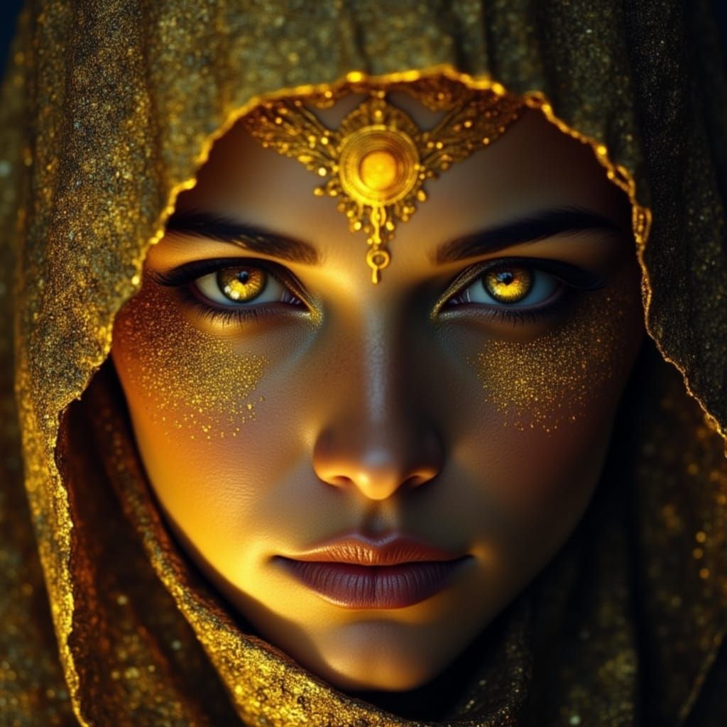 Enchantress Portrait in Dramatic Chiaroscuro Style