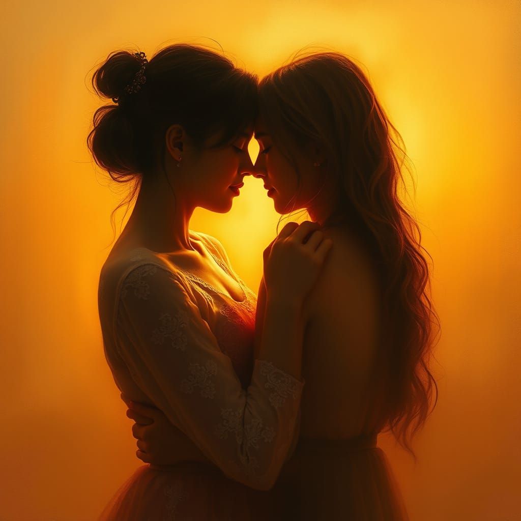 Intimate Moment of Affection in Soft Focus