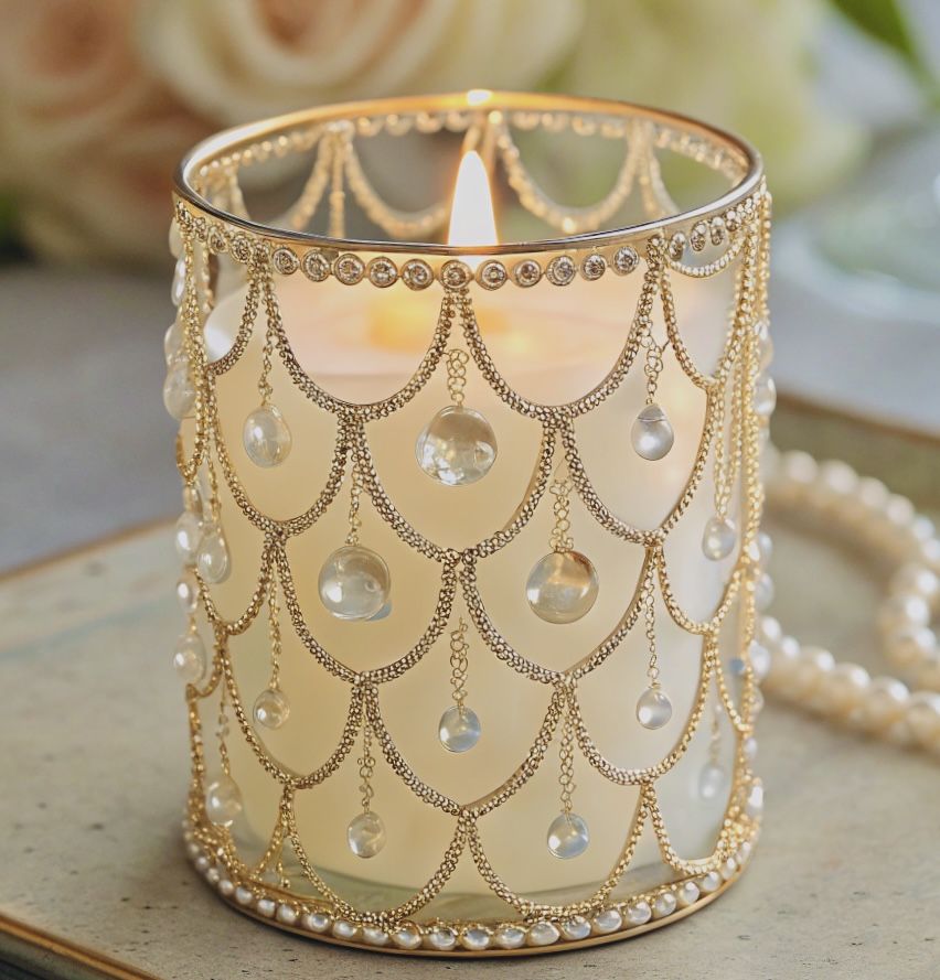 strands of delicate faceted translucent gemstones,