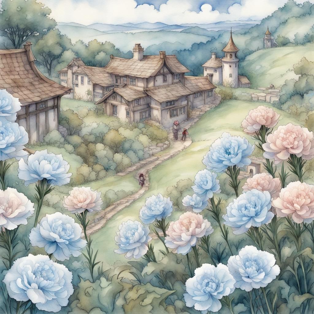 Carnation Village AI Generated Artwork NightCafe Creator