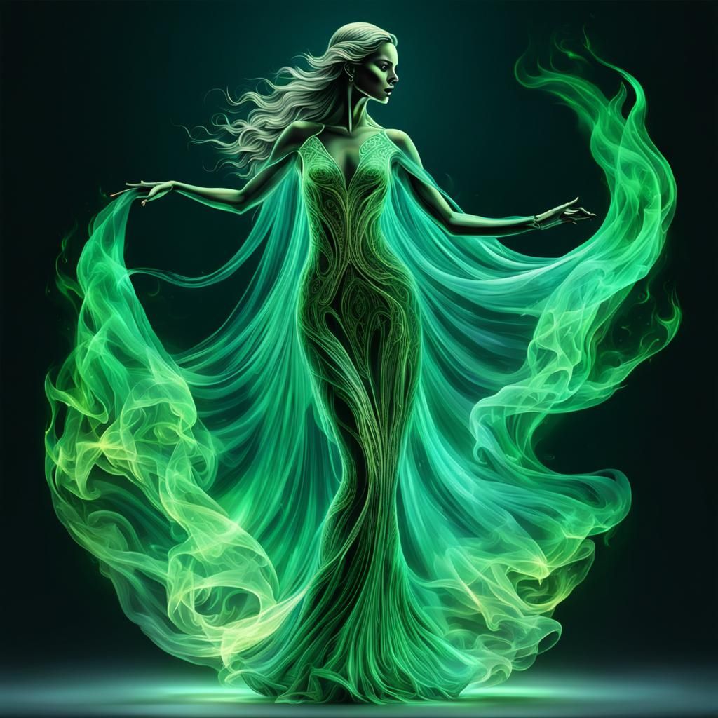 Green dances  by @Juniper