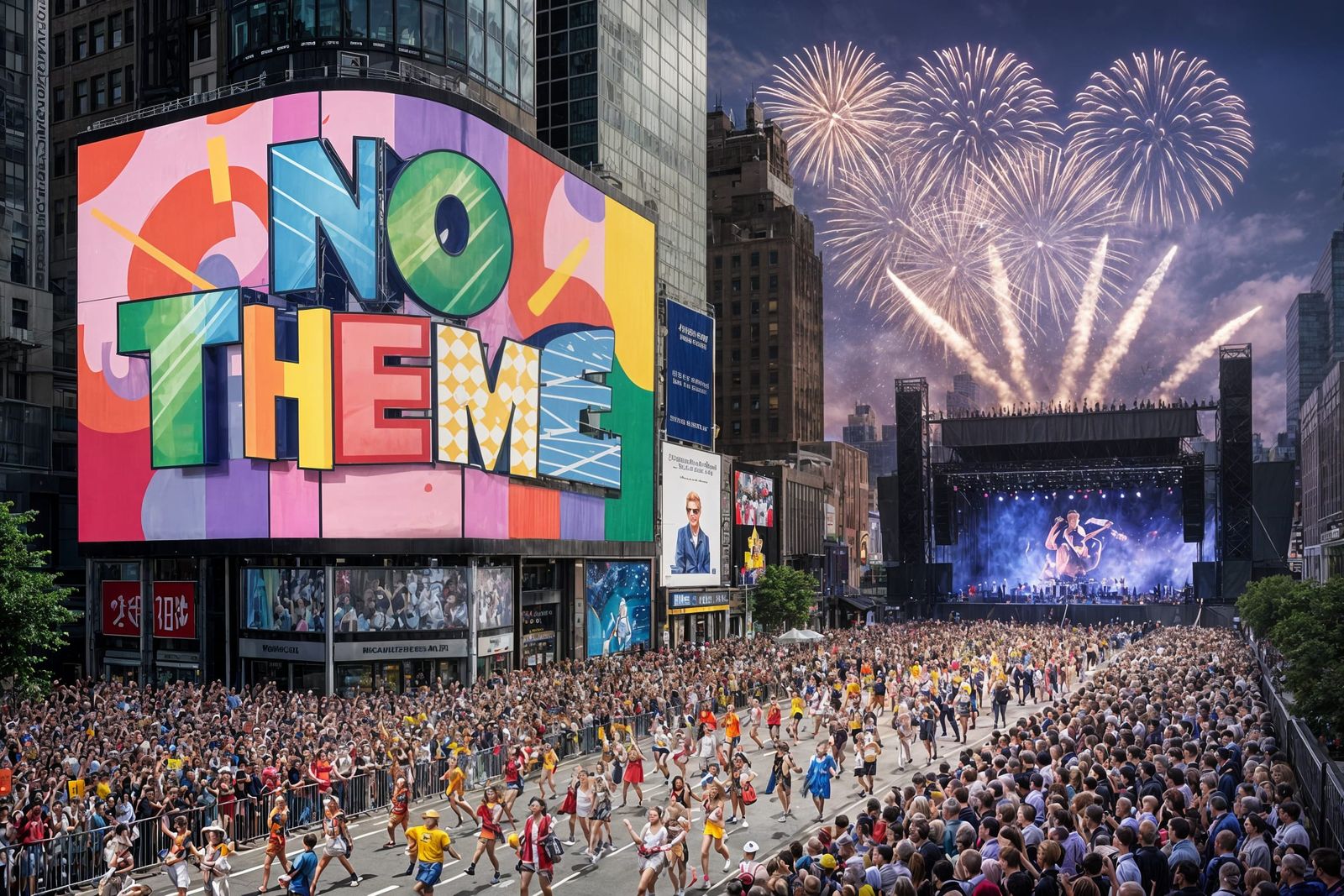 NO Theme Time Square Meets Mardi Gras