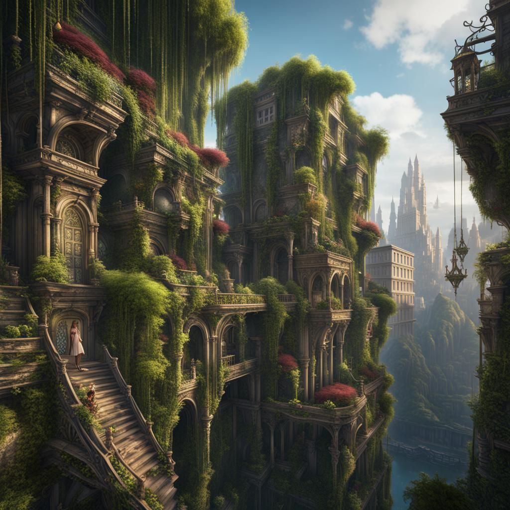 Hanging Gardens in city  by @Defkon