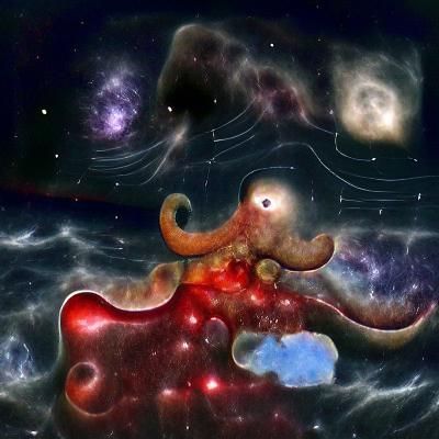 giant octopus Consuming the universe