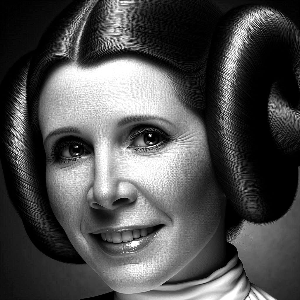 Studio Harcourt style, portrait of Princess Leïa Organa