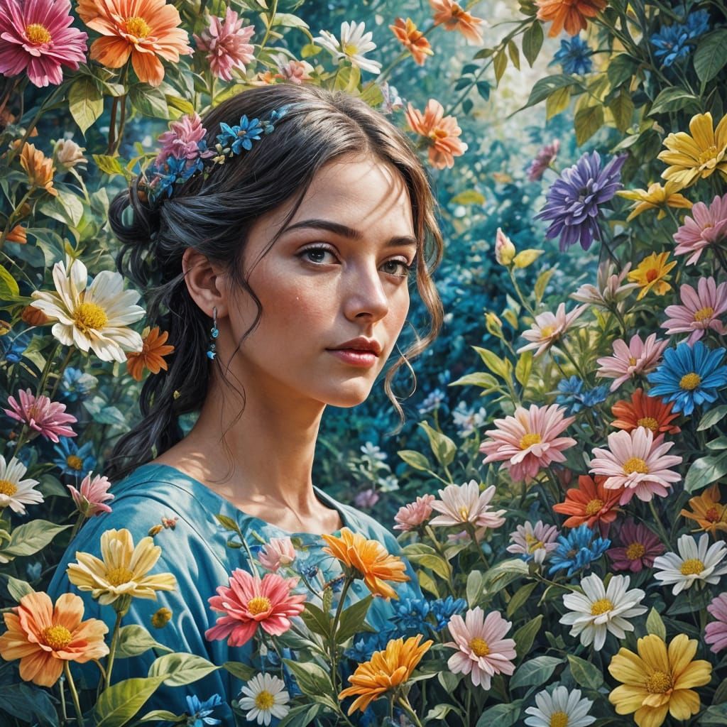 Colourful flowers Art painting 