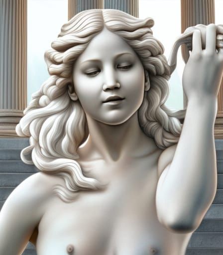 Jennifer lawrence, greek marble statue, Michelangelo, InGen,...