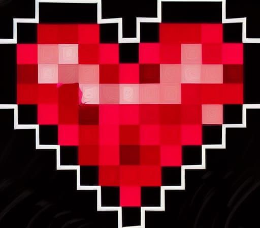 video-game-heart, pencil sketch art-style