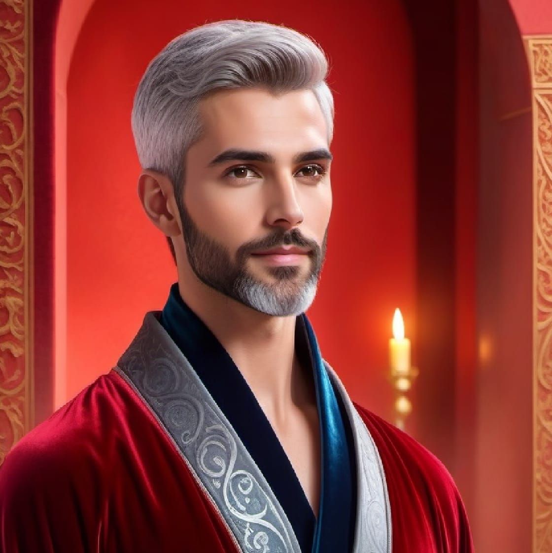 Anjum  · انجُـم ·  A handsome man with   silver grey   hair ...